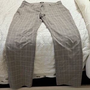 Express  Light Gray Checkered Dress Pants